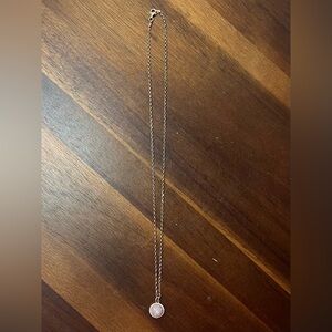 Hillberg & Berk Sparkle Ball Necklace Rose Gold Double Chain Dainty Pendant